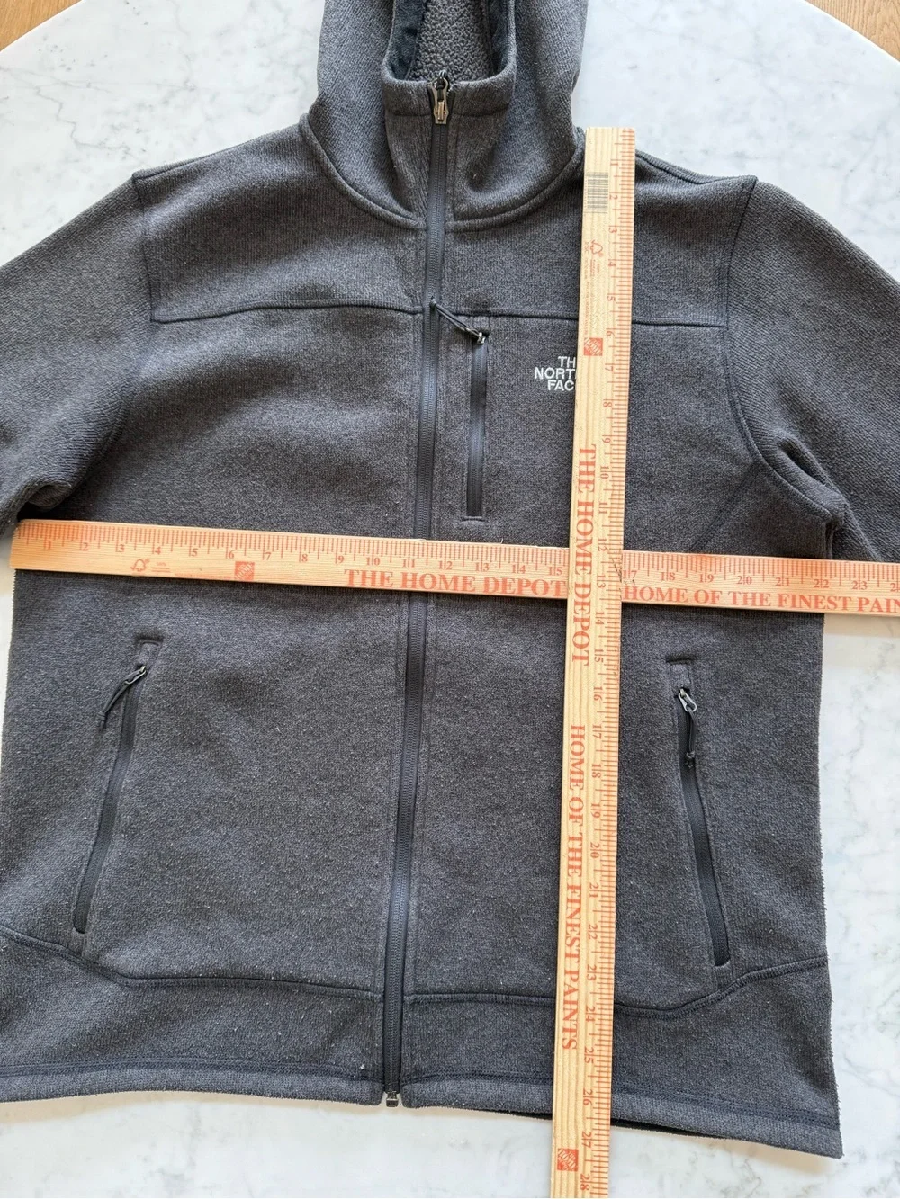 The North Face Mens L Gray Fleece Hoodie Jacket Full Zip